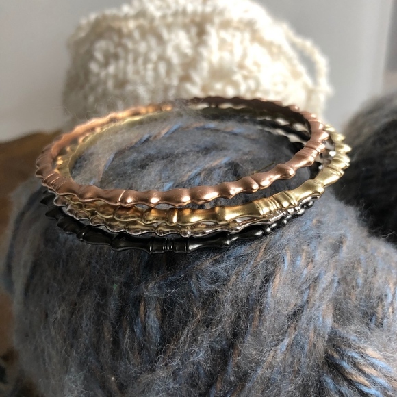 Kendra Scott Mixed Metal Bangles Silver Gold Rose - Picture 1 of 8